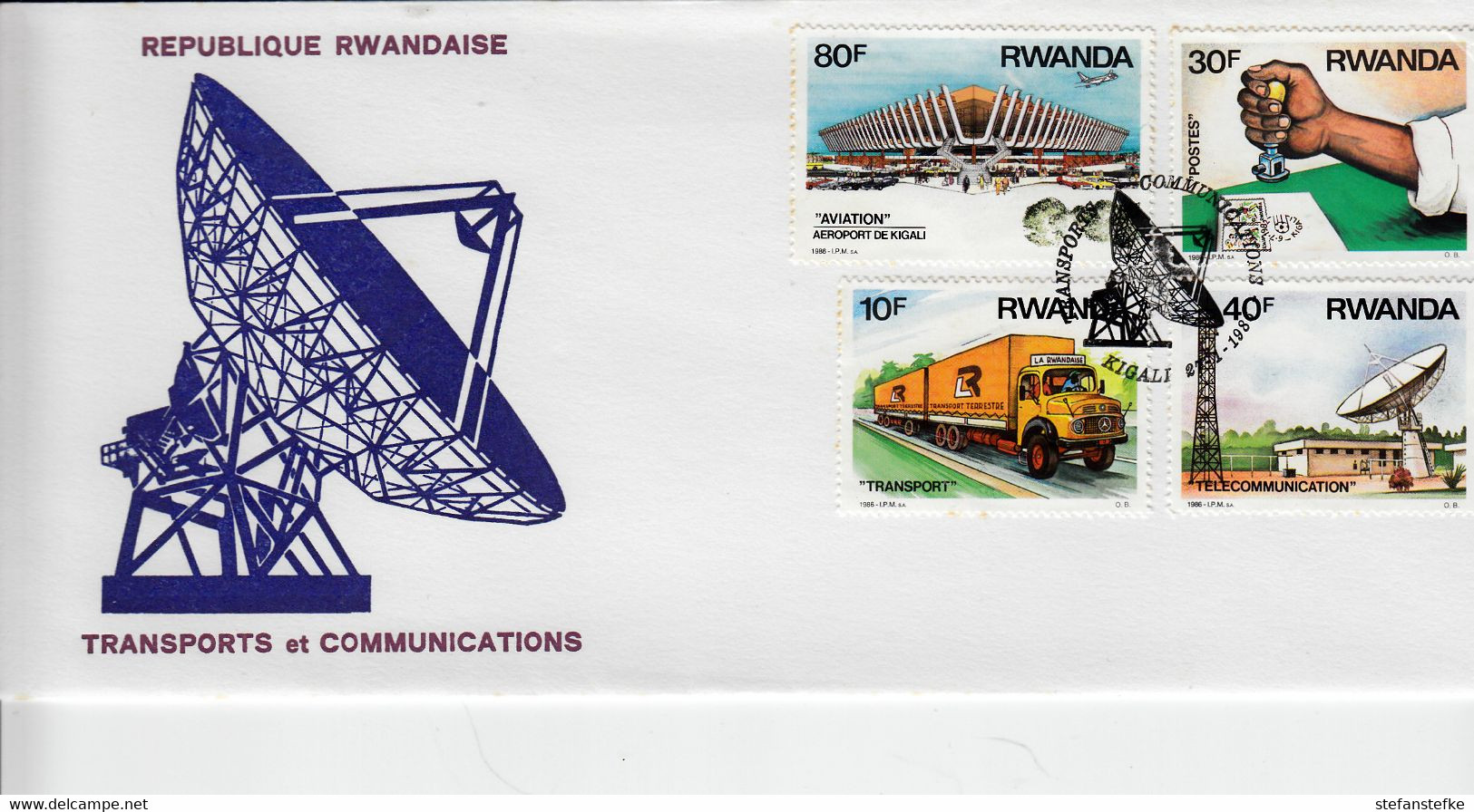 Rwanda Ocb Nr:  FDC  1262 - 1265  (zie  Scan Als Voorbeeld ) - 1980-1989