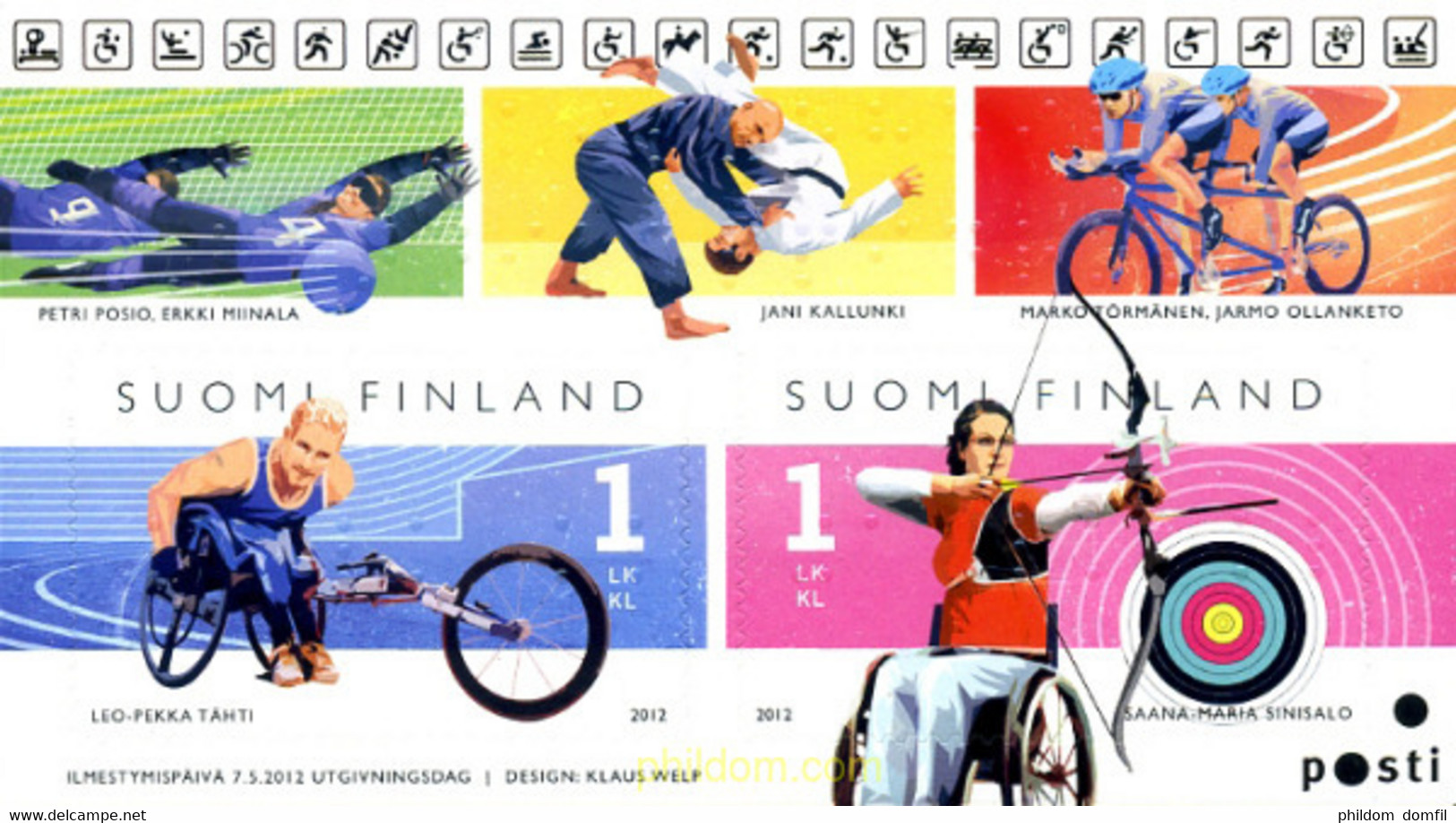 279857 MNH FINLANDIA 2012 JUEGOS PARALIMPICOS LONDRES 2012 - Used Stamps