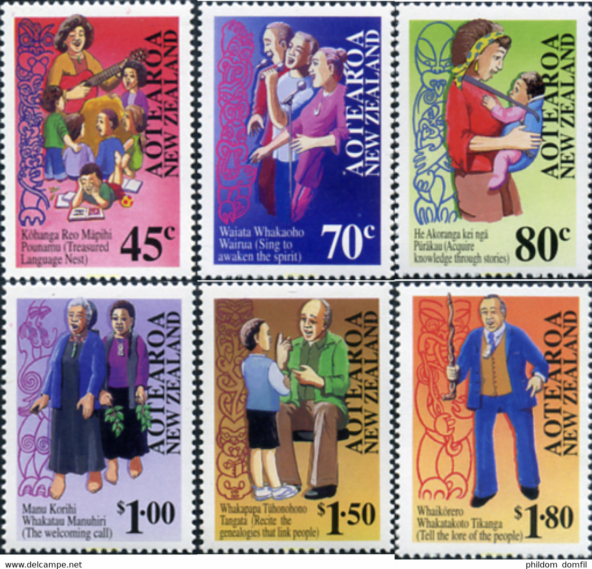 349400 MNH NUEVA ZELANDA 1995 LENGUAJE MAURI - Abarten Und Kuriositäten