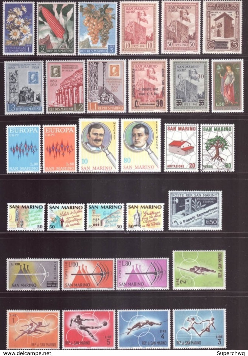 San Marino Stamp Collection of 300 different，MNH