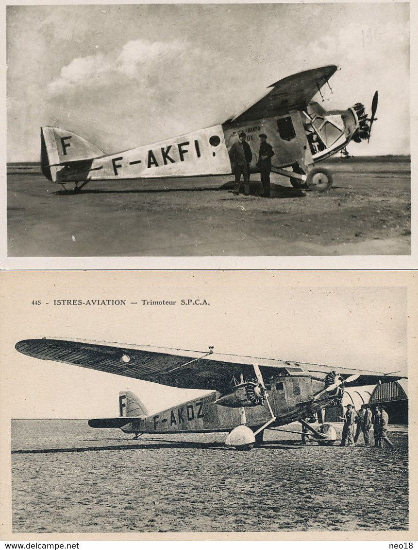 2 CP Avions Société Provence Aeronautique La Ciotat Philippar Né Fonteay Roses Santoni Genève - La Ciotat