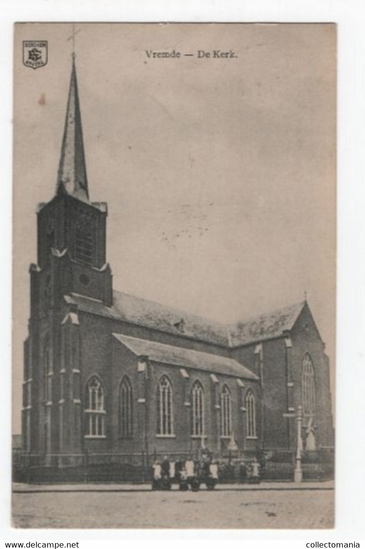 2 Oude Postkaarten VREMDE  Les Acacias  Voorzicht  Kerk - Wommelgem