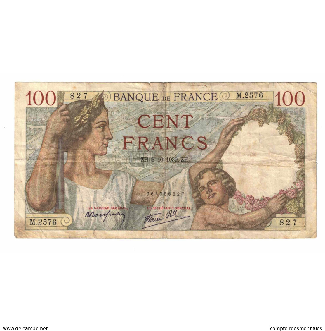 France, 100 Francs, Sully, 1939, M.2576, TB, Fayette:26.09, KM:94 - 100 F 1939-1942 ''Sully''