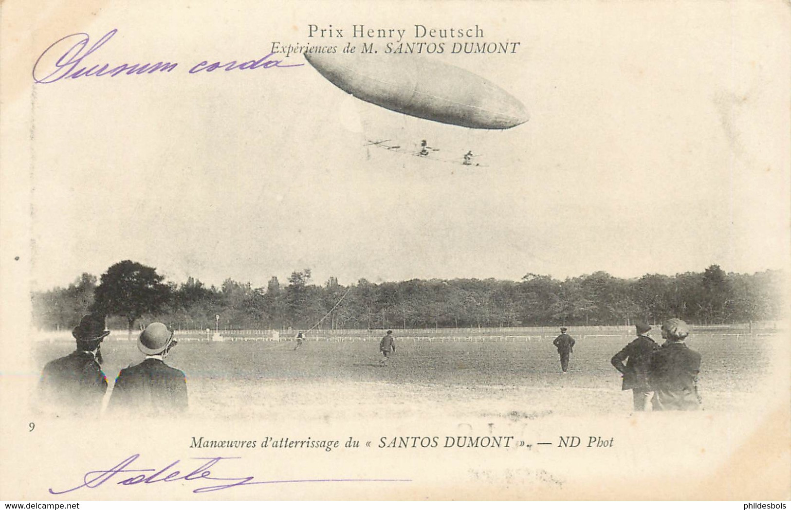 PRIX Henry Deutsch  Experiences De Santos DUMONT  " Manoeuvres D'atterrissage " - Dirigibili