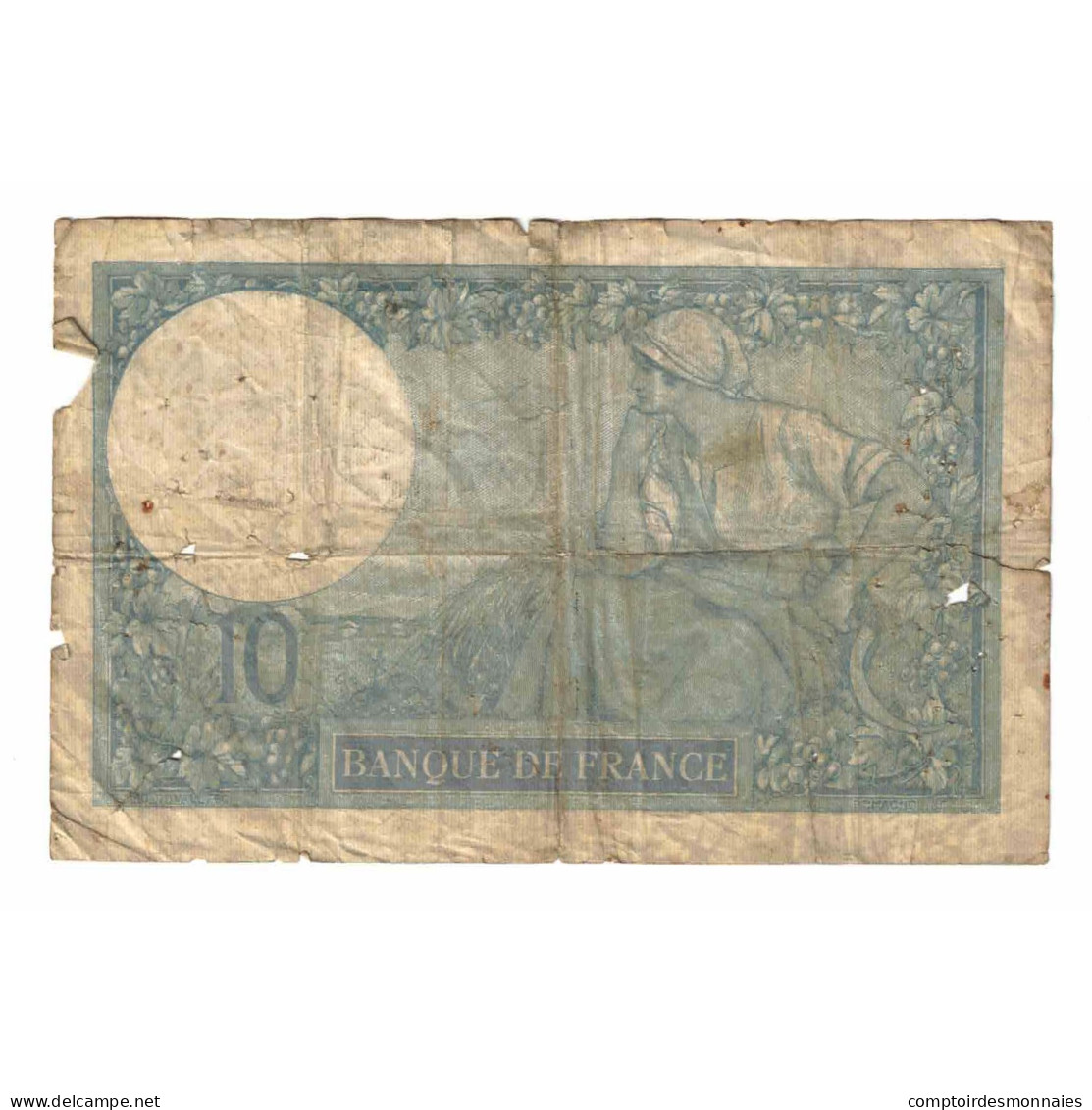 France, 10 Francs, Minerve, 1917, S.3270, AB, Fayette:06.02, KM:73a - 10 F 1916-1942 ''Minerve''
