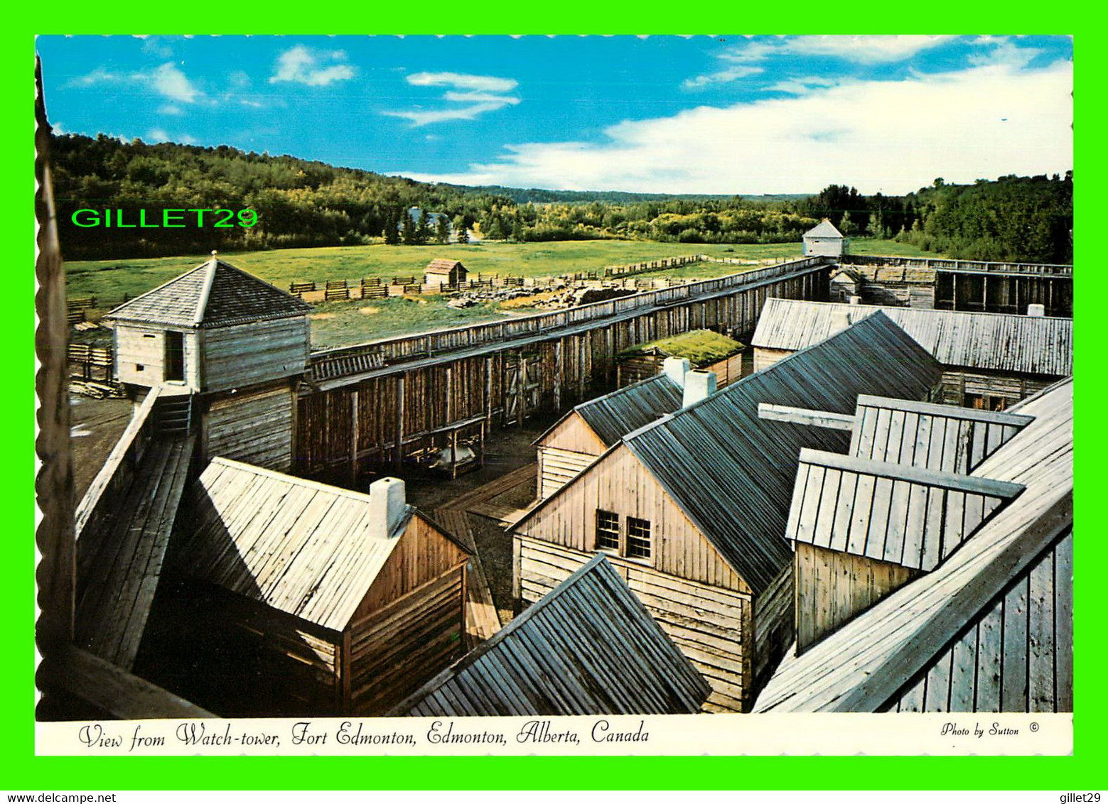 EDMONTON, ALBERTA - VIEW FROM WATCH-TOWER, FORT EDMONTON -  ALBERTA COLOR PROD. - - Edmonton