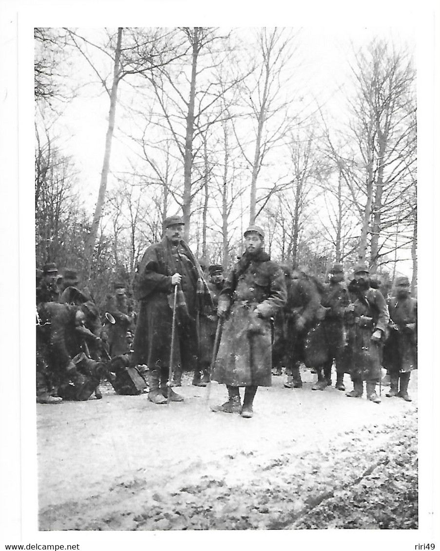 Photo De Guerre, Militaire Noté Au Dos>406E Ri HIVER 1914,  12*17.8 Sacnnes Et Description - Guerre, Militaire