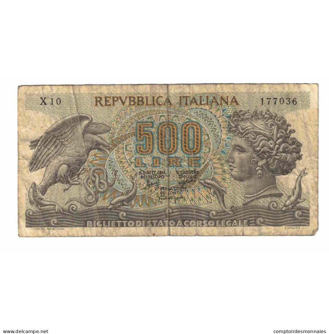 Billet, Italie, 500 Lire, 1966, 1966-06-20, KM:93a, TB - 500 Liras