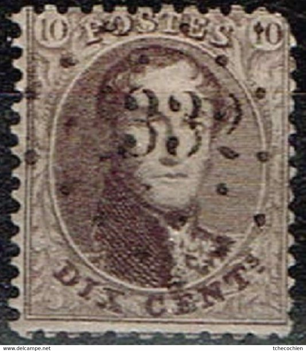 Belgique - Y&T - 14 C, Dentelé 12,5 X 13,5, Oblitéré 332 Seraing - 1849-1865 Medaillons (Varia)