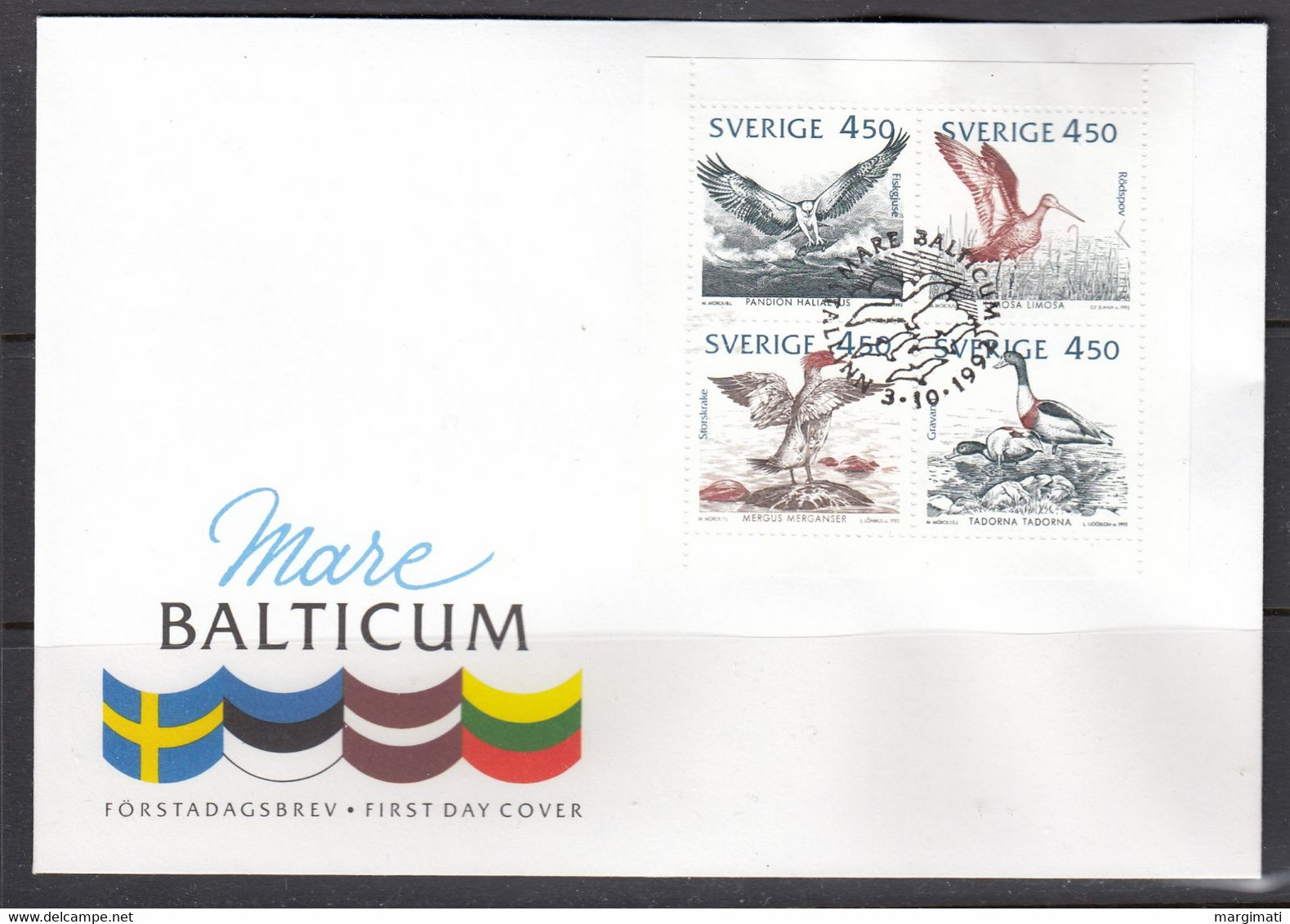 Schweden 1992. Mare Balticum. FDC - Briefe U. Dokumente