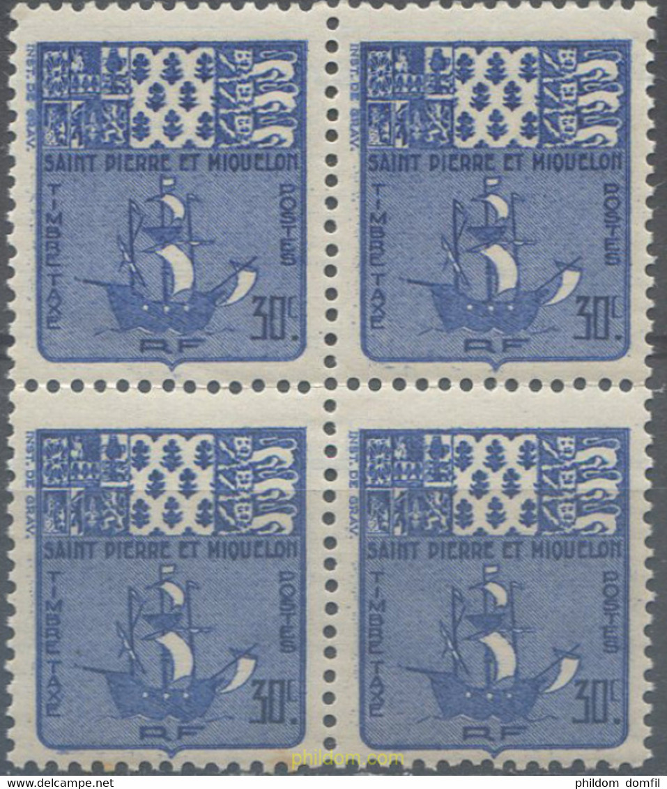 659488 MNH SAN PEDRO Y MIQUELON 1947 ESCUDO DE ARMAS - Used Stamps