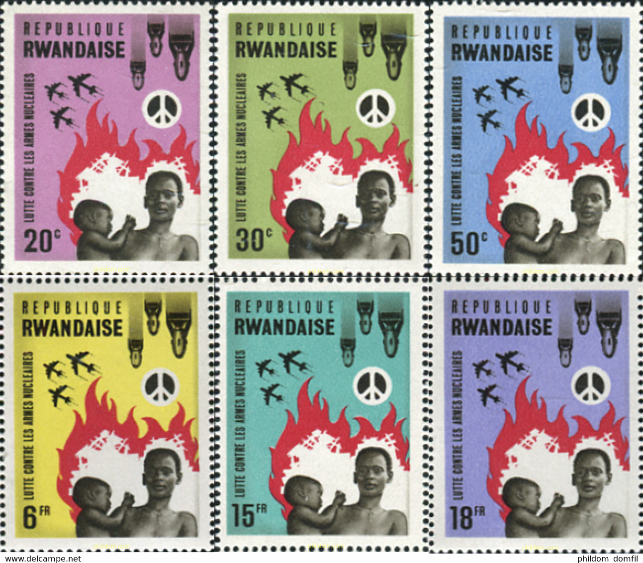 355386 MNH RUANDA 1966 PROTESTA CONTRA LAS ARMAS NUCLEARES - 1962-1969