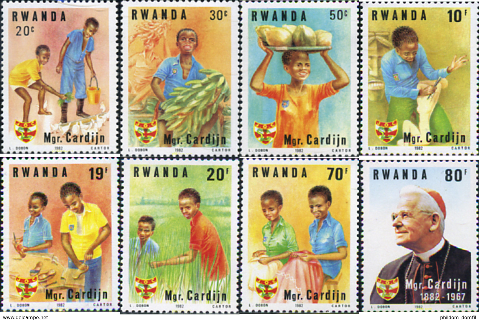 355484 MNH RUANDA 1983 ORGANIZACION JUVENIL AGRICOLA - M. CARDIJN - 1980-1989