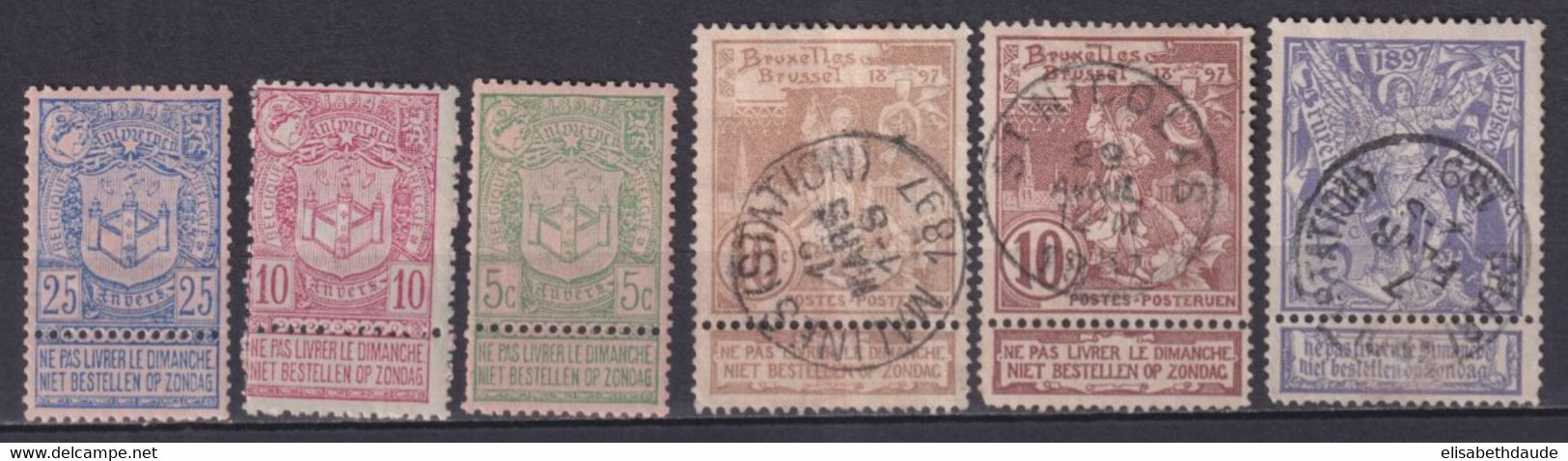 BELGIQUE - 1894/1896 - ST MARTIN - YVERT N° 68/70 * MH + 71/73 OBLITERES - COTE = 18 EUR. - 1894-1896 Tentoonstellingen