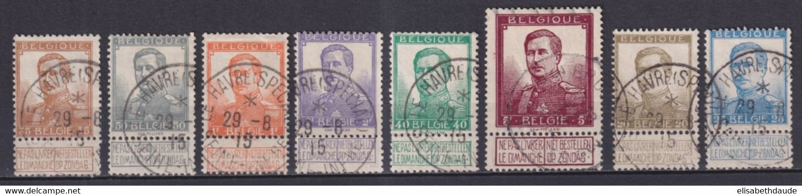 BELGIQUE - 1912 - YVERT N° 113+115/117+121/122+124/125 OBLITERES - COTE = 65 EUR. - 1912 Pellens