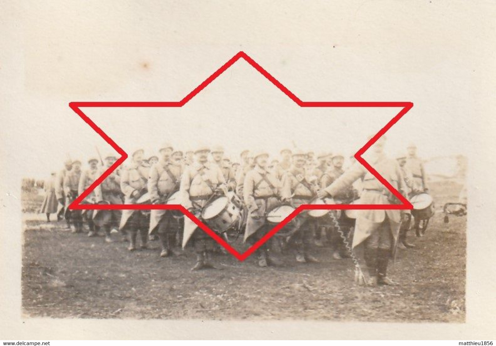 Photo 1916 KOKSIJDE (Coxyde) - Camp Jeanniot, "la Clique", Soldats Français (A243, Ww1, Wk 1) - Koksijde