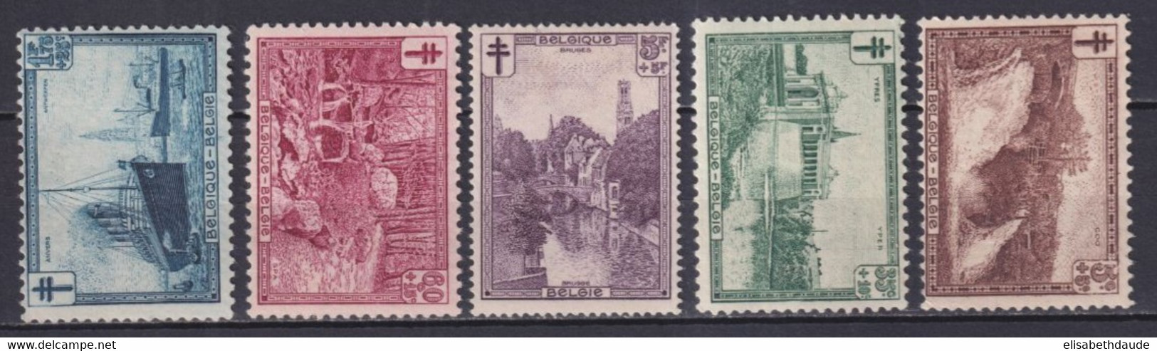 BELGIQUE - 1929 - SERIE COMPLETE YVERT N°293/298 * MLH - COTE = 45 EUR. - Nuevos