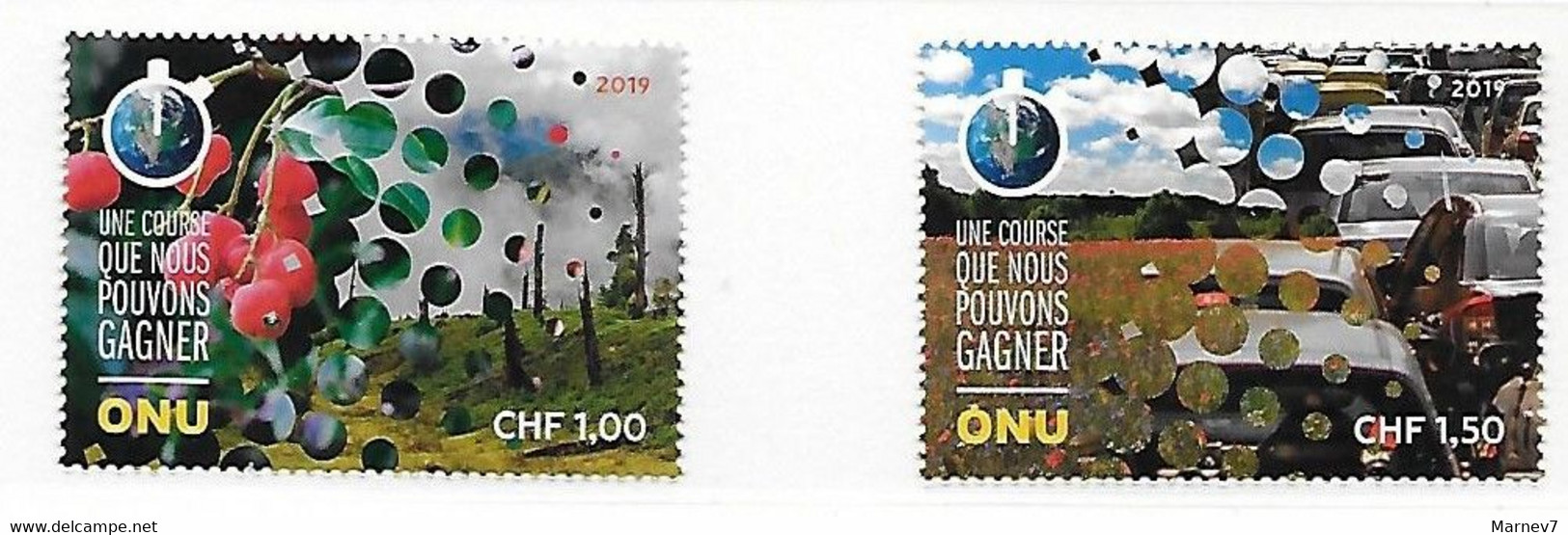 Nations Unies - ONU - 2019 - Office De GENEVE - Yvert** 1059 1060 - Environnement - Lutte Contre Changement Climatique - Unused Stamps