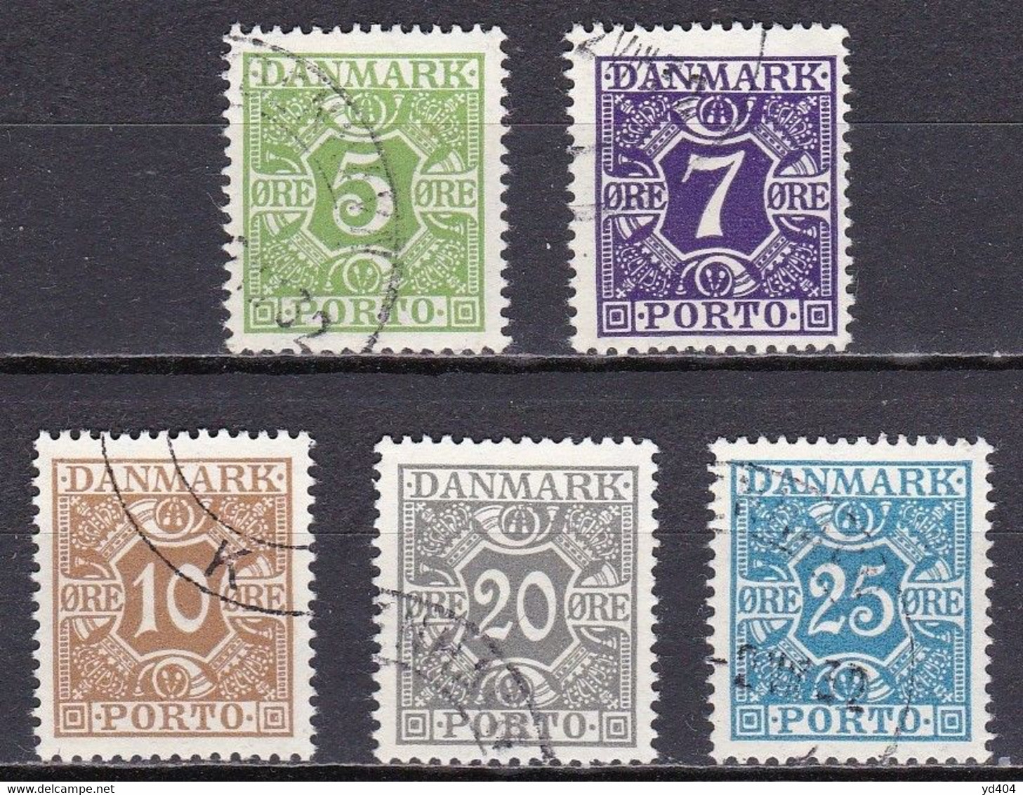 DK326 – DENMARK – 1930 – NUMBERS IN FRAME / NEW COLORS – SG # D224→D233 USED 74 € - Postage Due