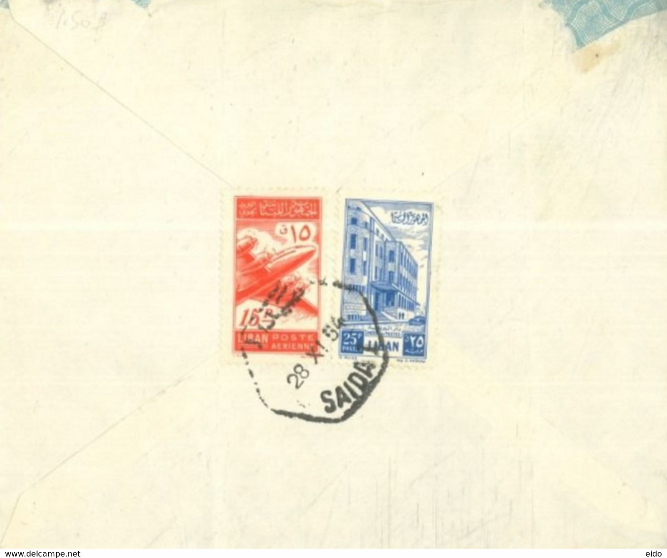 LEBANON -1954  -   STAMPS COVER  FROM  SAIDA TO  U.S.A.. - Liban