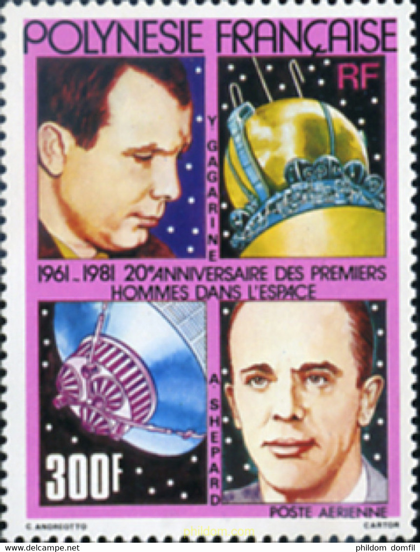 359357 MNH POLINESIA FRANCESA 1981 20 ANIVERSARIO DEL PRIMER HOMBRE EN EL ESPACIO - Oblitérés