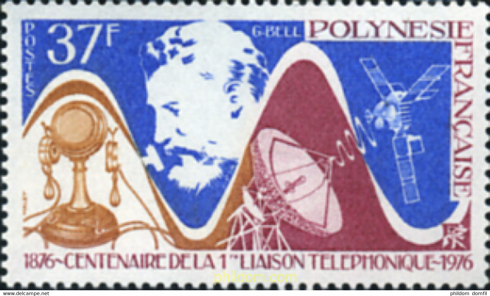 360200 MNH POLINESIA FRANCESA 1976 CENTENARIO DE LA PRIMERA COMUNICACION TELEFONICA - Oblitérés