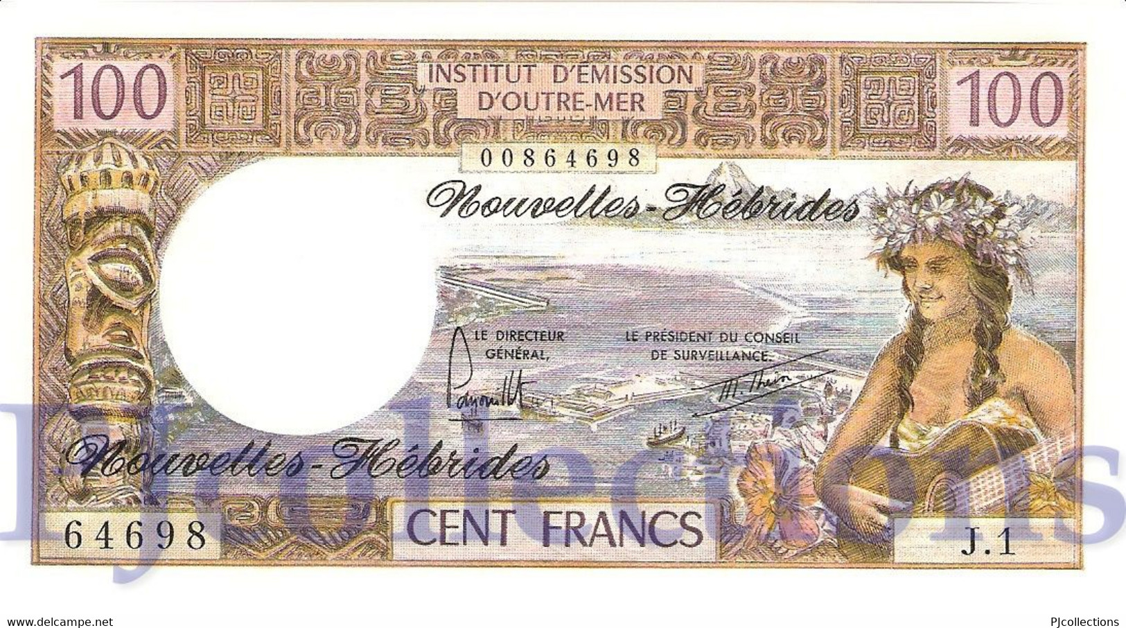 NEW HEBRIDES 100 FRANCS 1977 PICK 18d UNC - Nuove Ebridi