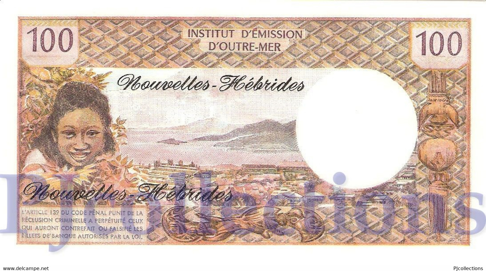 NEW HEBRIDES 100 FRANCS 1977 PICK 18d UNC - Nueva Hebrides