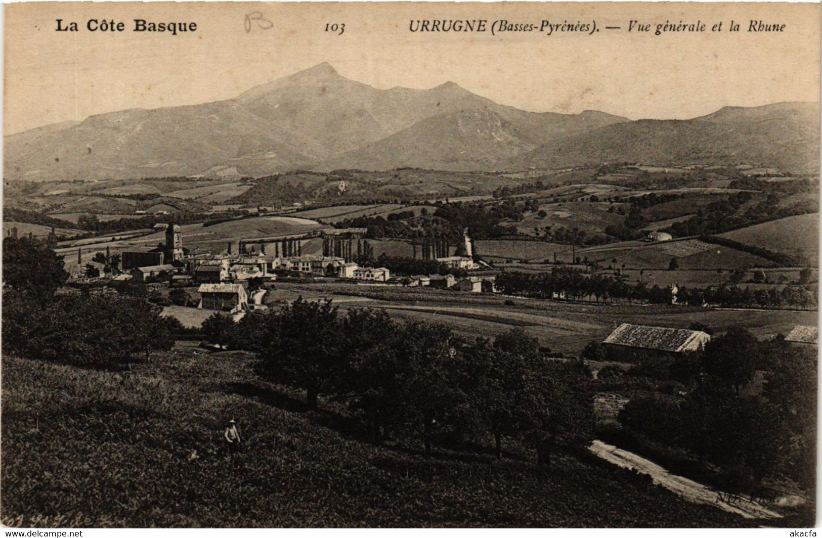 CPA URRUGNE Vue Générale Et La Rhune (412291) - Urrugne