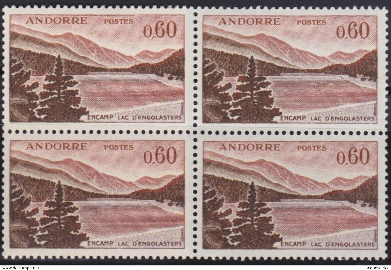 Andorre   .   Y&T   .   161A      .   Bloc De 4       .    **   .    Neuf SANS Charniere    .     MNH - Neufs