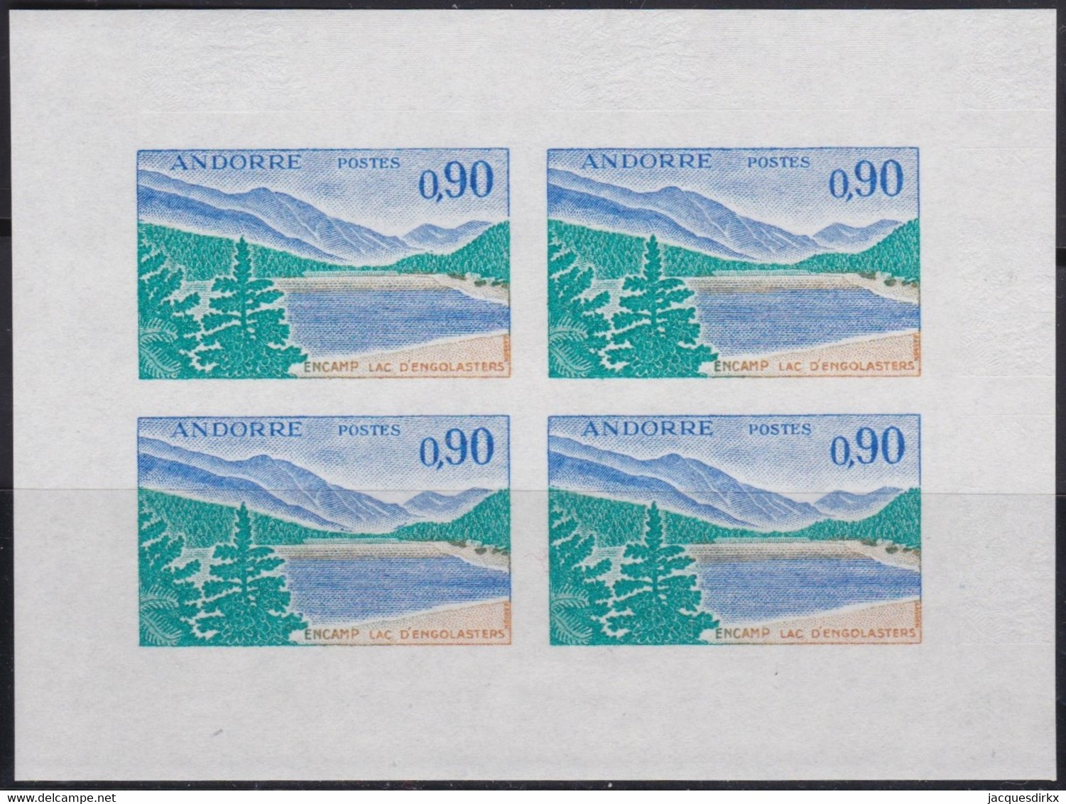 Andorre   .   Y&T   .   163A  .  Non-dentelé   .   Bloc De 4    .    **   .    Neuf SANS Charniere    .     MNH - Ungebraucht