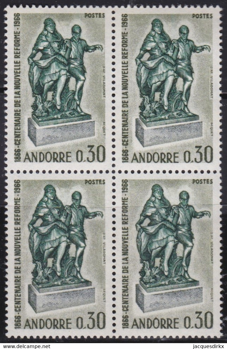 Andorre   .   Y&T   .     181   .  Bloc De 4    .    **   .    Neuf SANS Charniere    .     MNH - Neufs