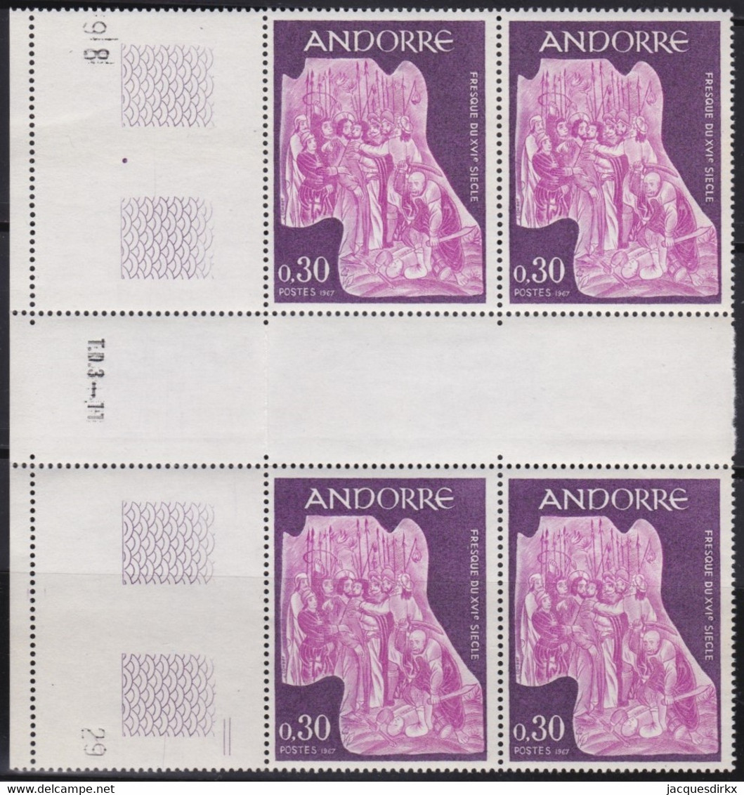 Andorre   .   Y&T   .     184/186  .  Blocs De 4   (3 Scans)    .    **   .    Neuf SANS Charniere    .     MNH - Unused Stamps
