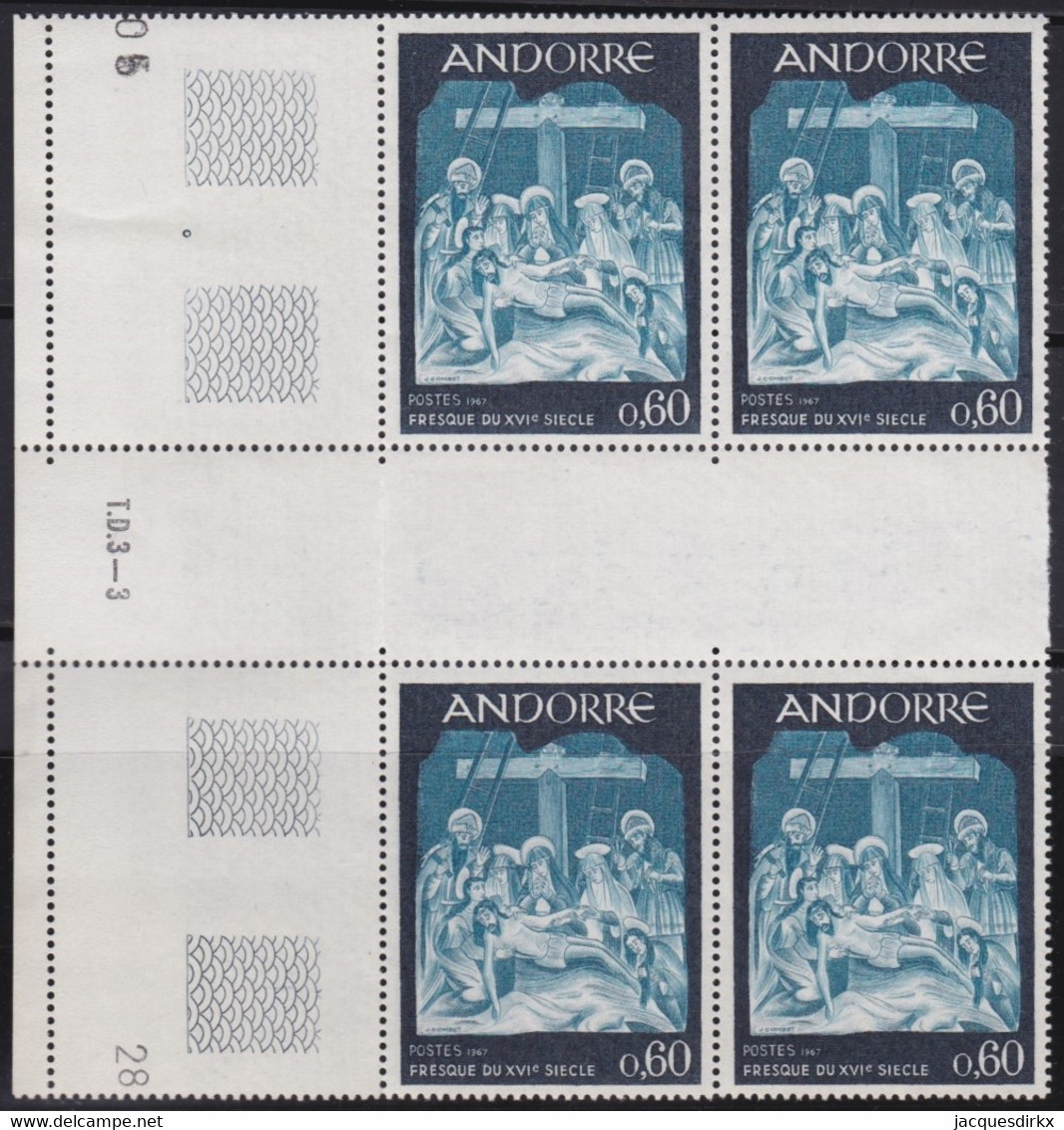 Andorre   .   Y&T   .     184/186  .  Blocs De 4   (3 Scans)    .    **   .    Neuf SANS Charniere    .     MNH - Neufs