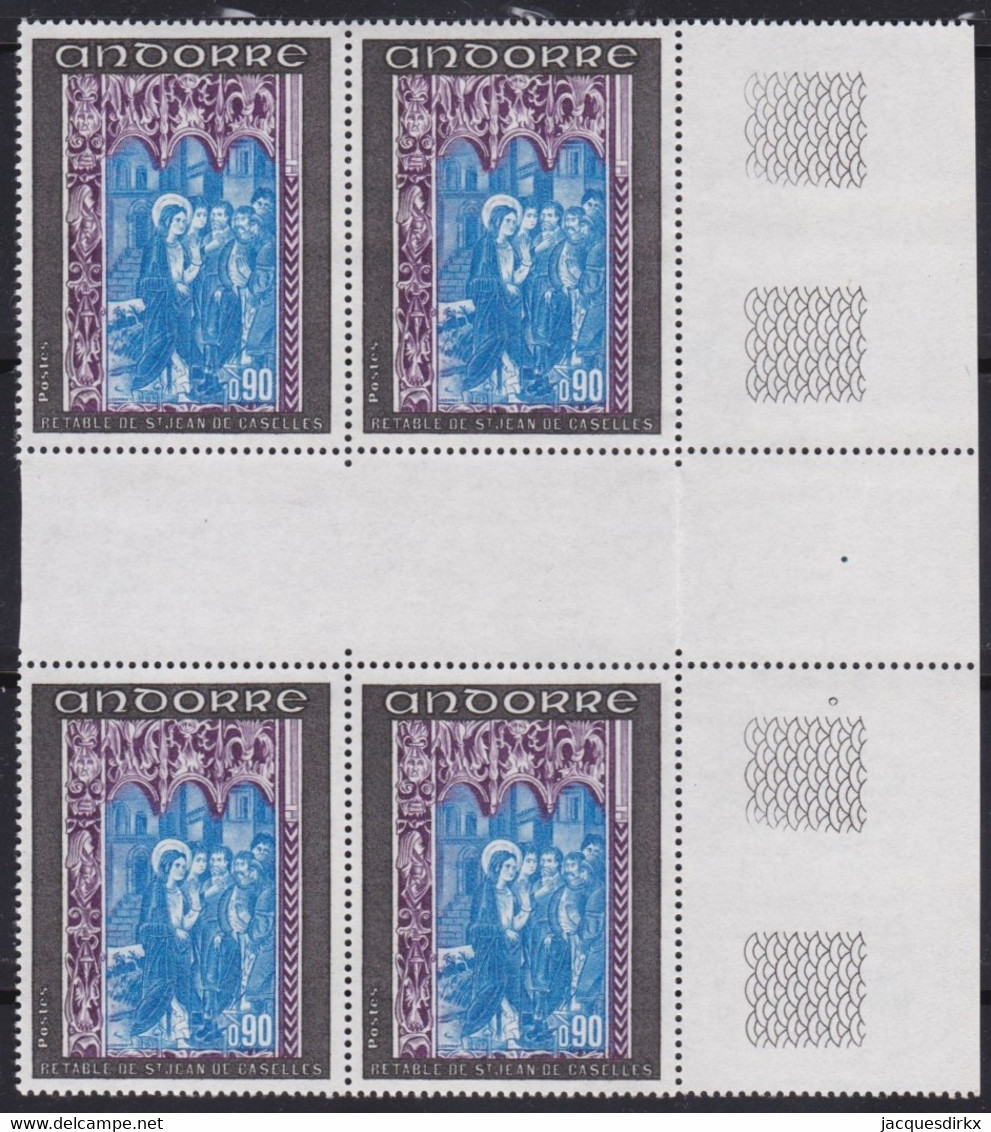 Andorre   .   Y&T   .   214/216   .    Blocs De 4  (3 Scans)   .    **   .    Neuf SANS Charniere    .     MNH - Unused Stamps