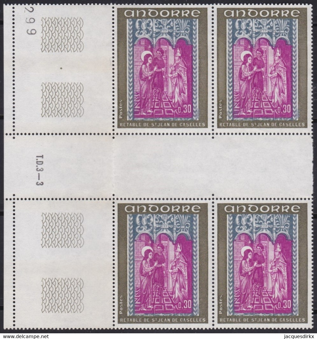 Andorre   .   Y&T   .   221/223    .    Blocs De 4  (3 Scans)   .    **   .    Neuf SANS Charniere    .     MNH - Unused Stamps