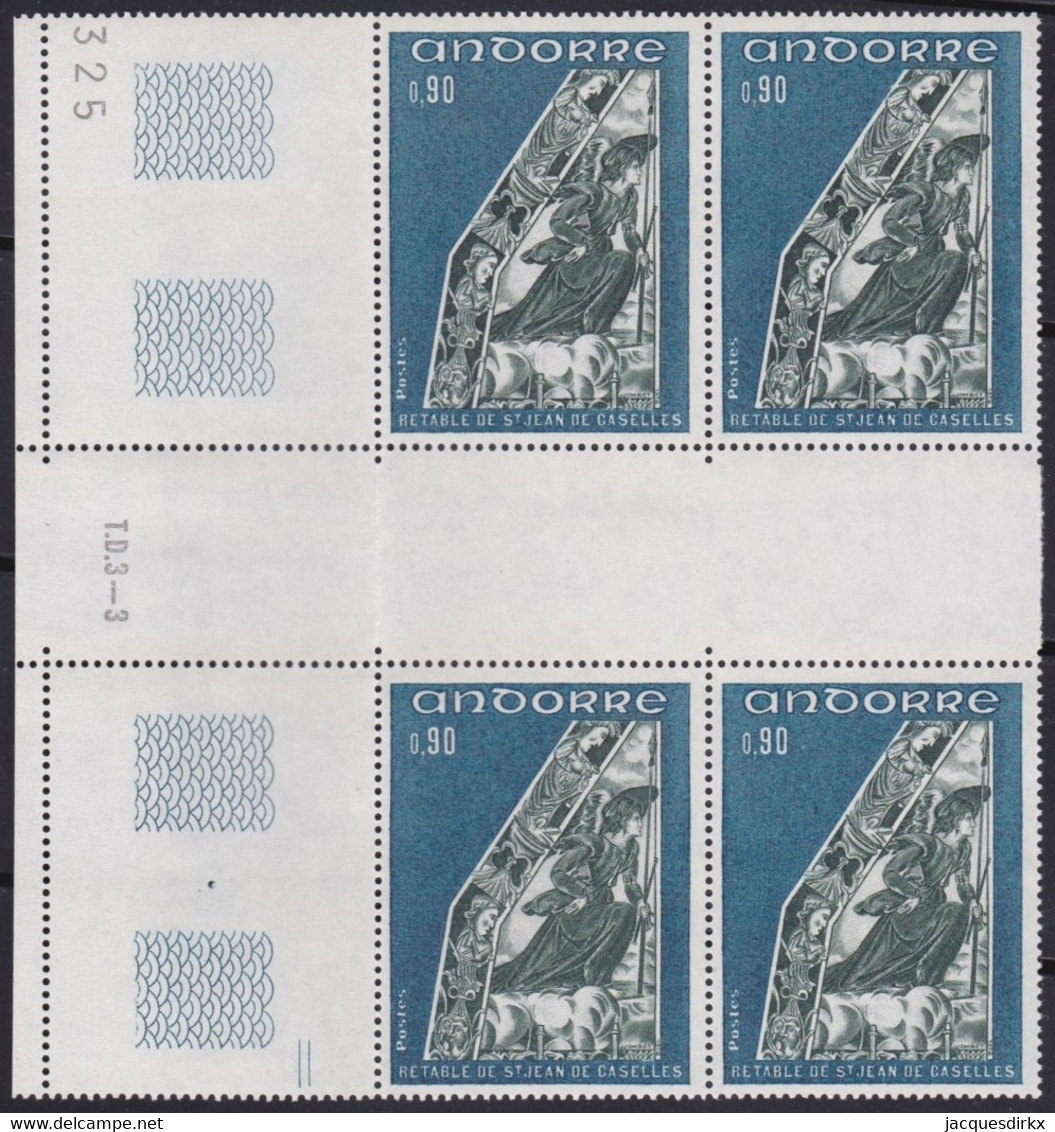 Andorre   .   Y&T   .   221/223    .    Blocs De 4  (3 Scans)   .    **   .    Neuf SANS Charniere    .     MNH - Unused Stamps