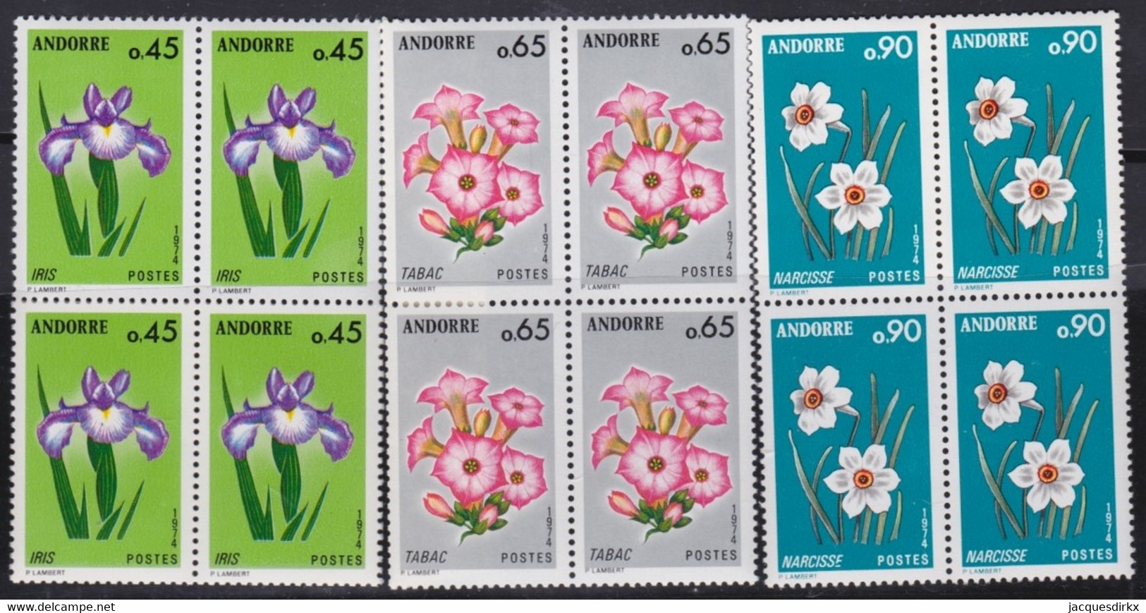 Andorre   .   Y&T   .   234/236     .    Blocs De 4      .    **   .    Neuf SANS Charniere    .     MNH - Unused Stamps