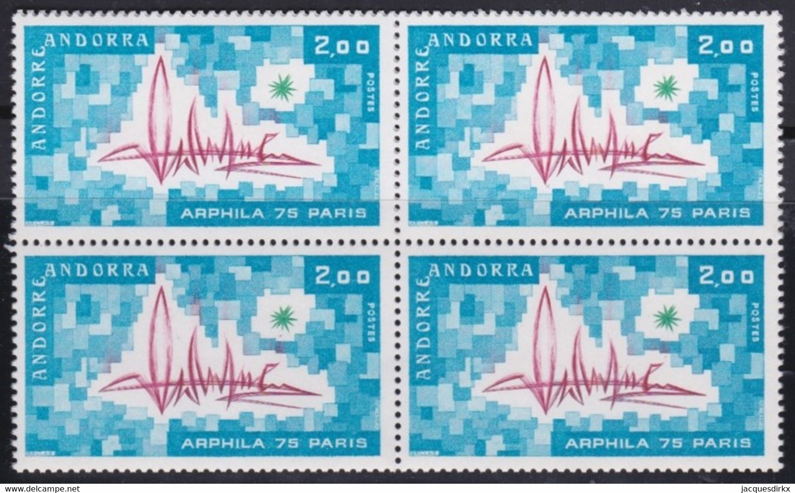 Andorre   .   Y&T   .   248    .  Bloc De 4    .    **   .    Neuf SANS Charniere    .     MNH - Unused Stamps