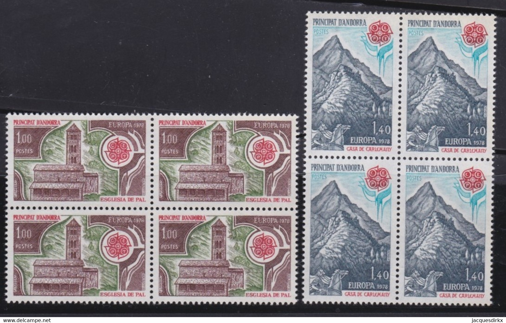 Andorre   .   Y&T   .   269/270    .  Blocs   De 4    .    **   .    Neuf SANS Charniere    .     MNH - Neufs