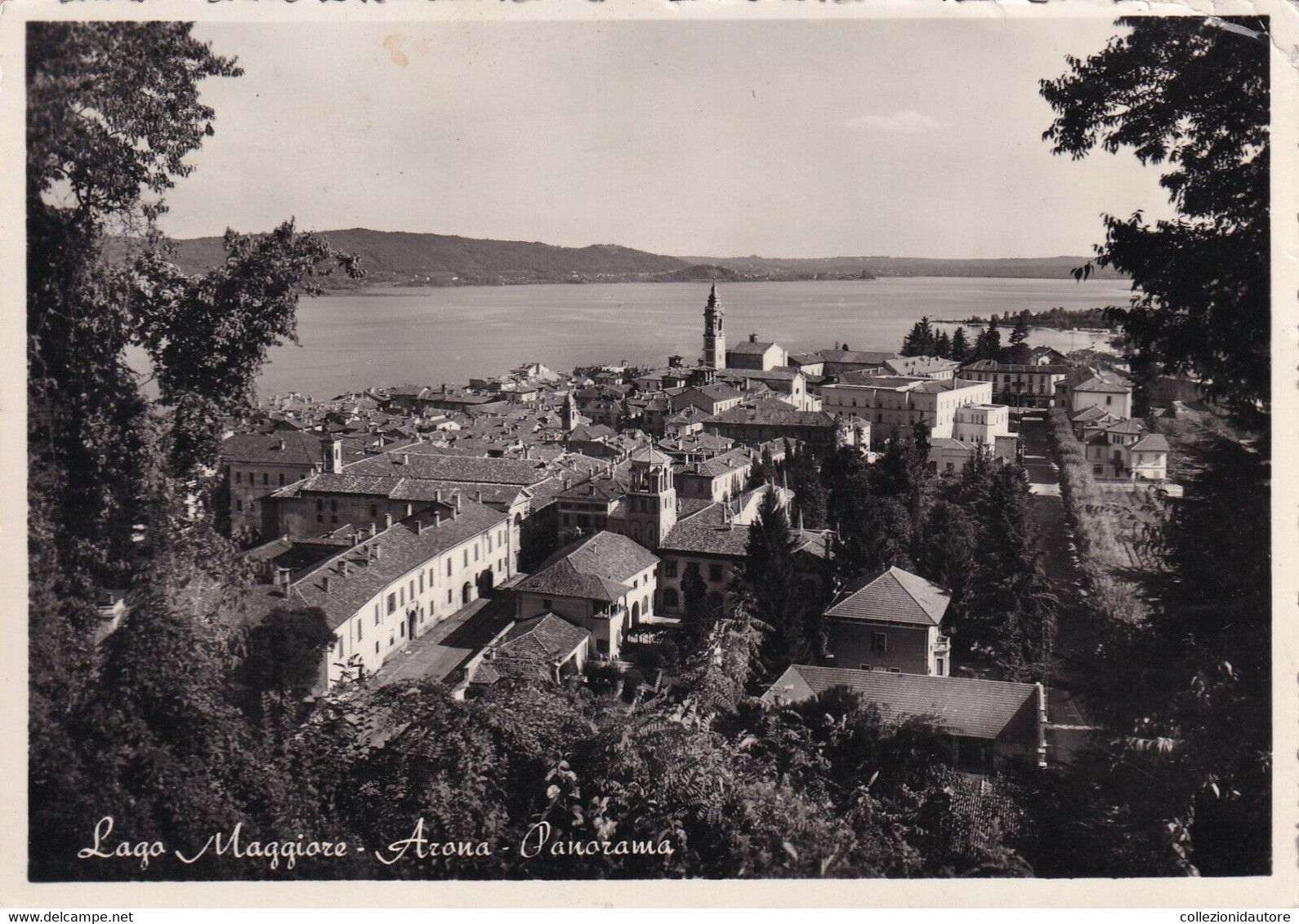 SWITZERLAND - LAGO MAGGIORE - CARTOLINA FG SPEDITA NEL 1953 - ARONA - PANORAMA - Tinizong-Rona