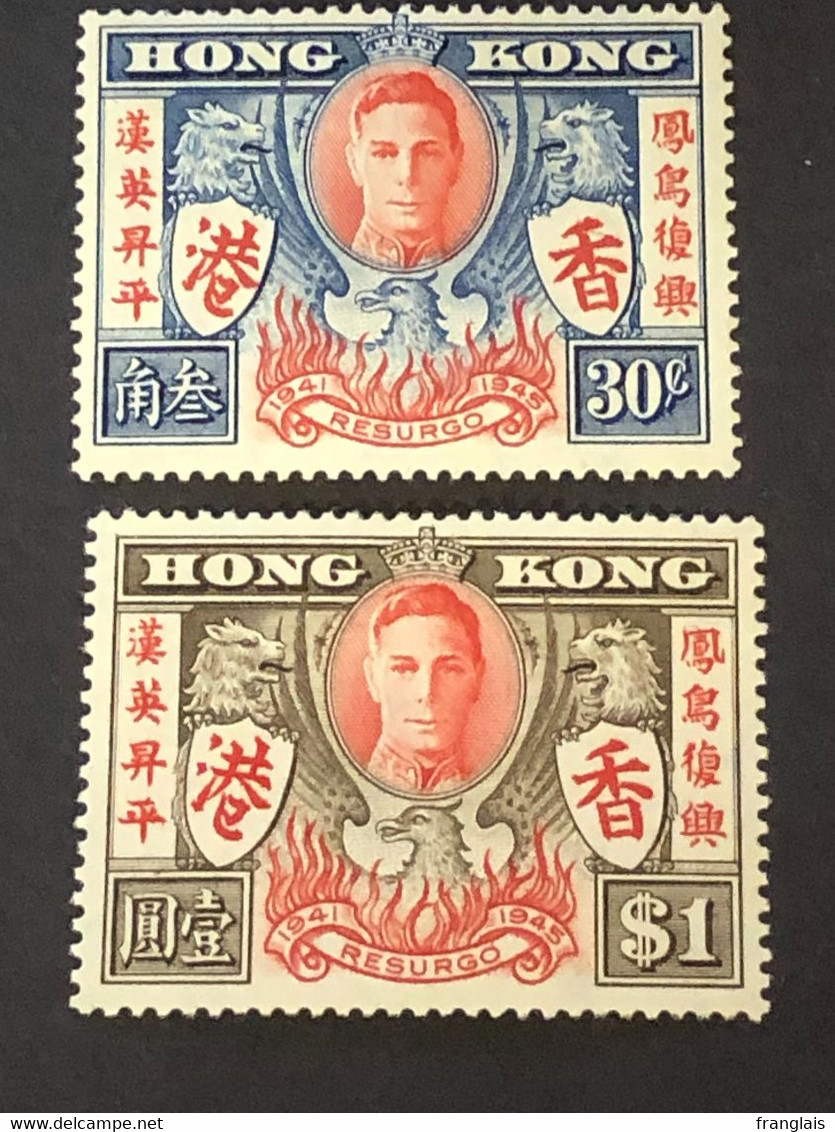 HONG KONG  SG 169 And 170 Victory  LMM* MLH* - Ungebraucht