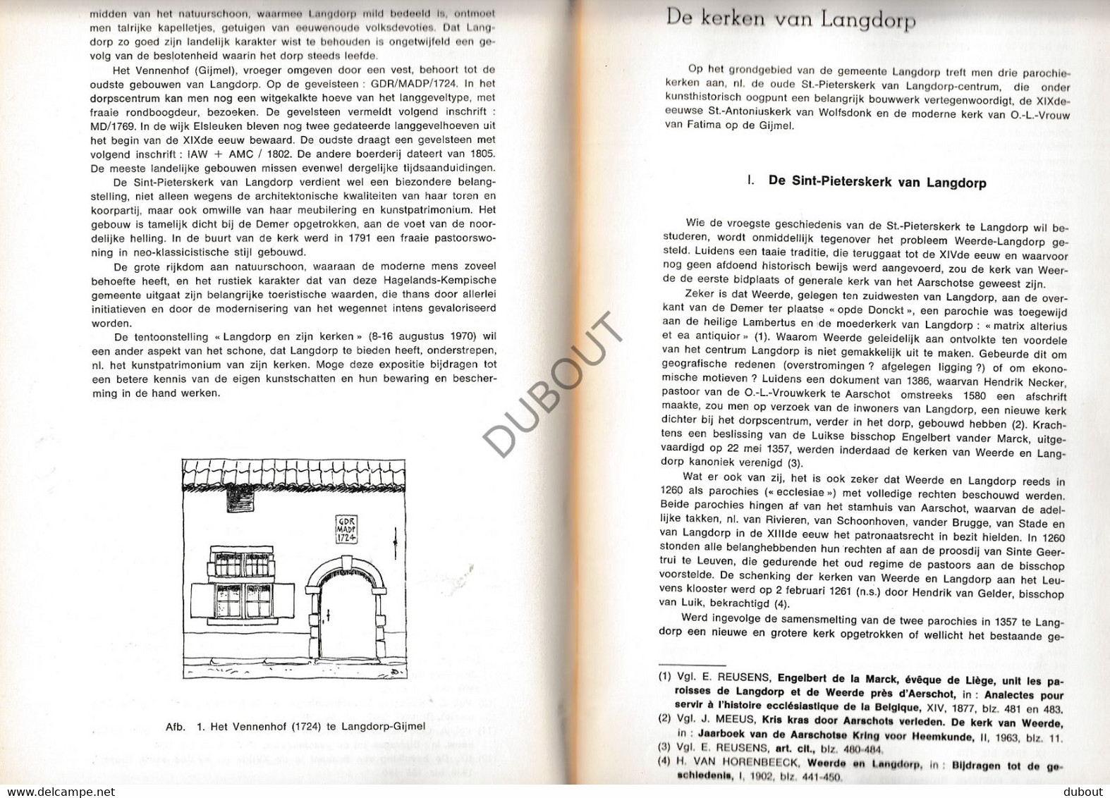Langdorp/Aarschot - Langdorp En Zijn Kerken - J. Gerits - 1970 - Tentoonstelling Kataloog Met Illustraties (V1906) - Antiquariat