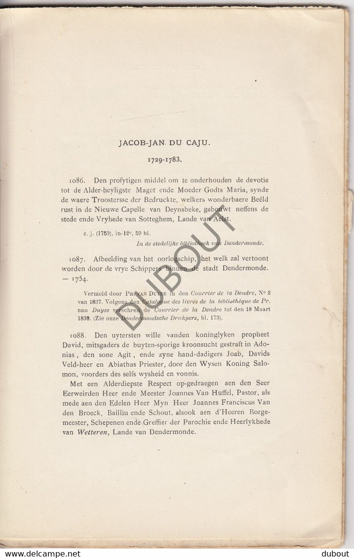 Dendermonde - Drukpers - J. Broeckaert - 1898 - 2 De Bijvoegsel - Du Caju  (V1904) - Antique