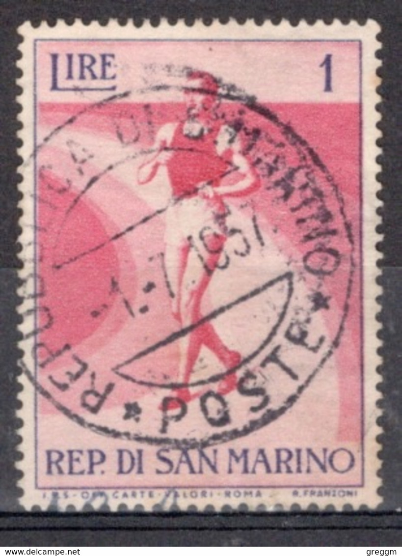 San Marino 1954 Single Stamp From The Set For The Olympics In Fine Used - Usati