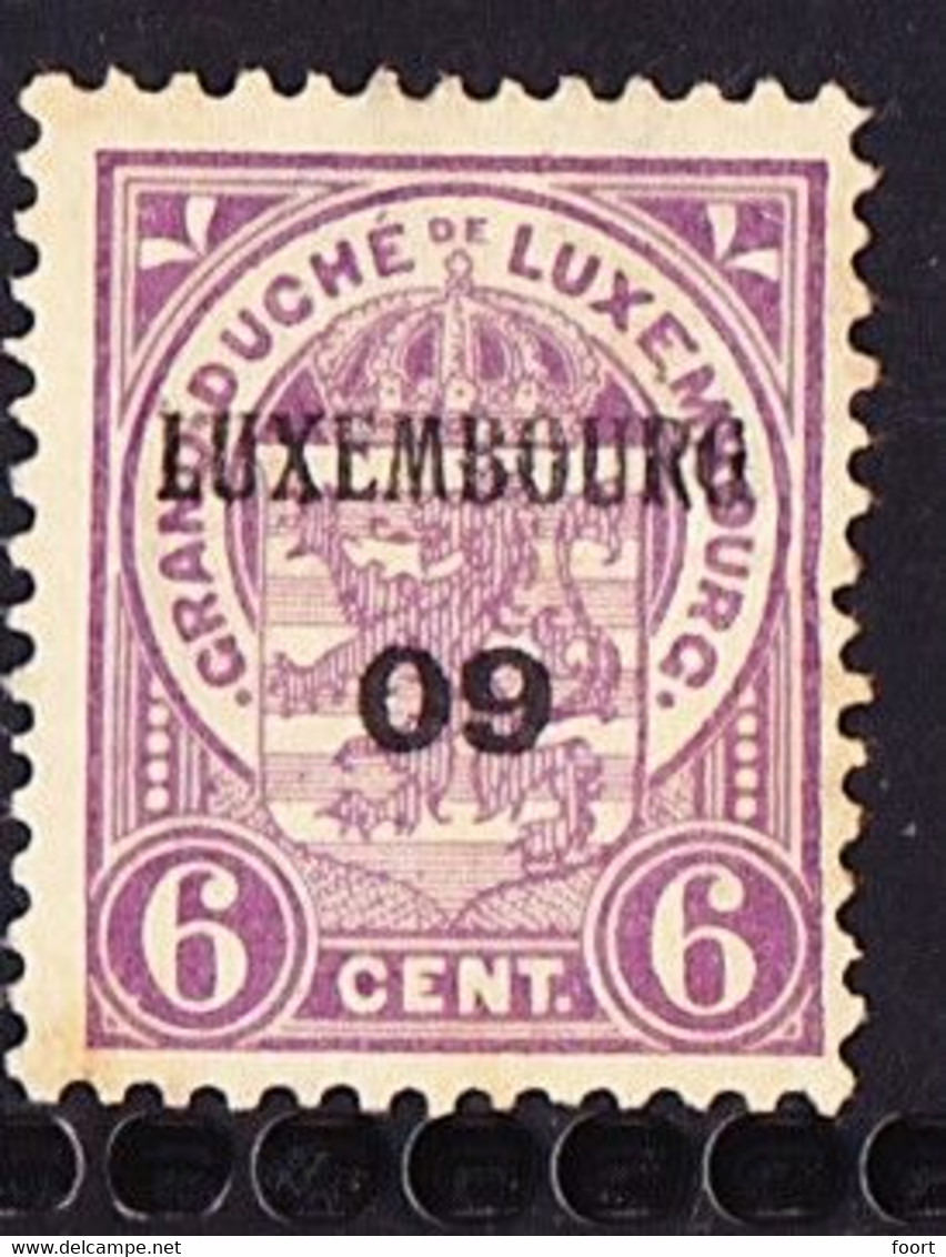 Luxembourg 1909  Prifix Nr. 65 - Vorausentwertungen