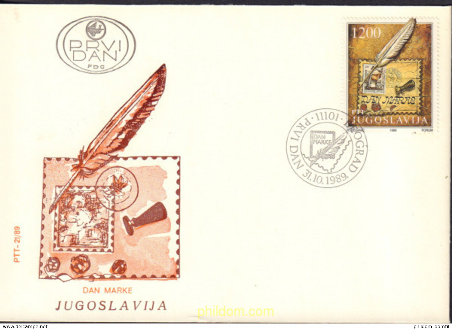 535413 MNH YUGOSLAVIA 1989 DIA DEL SELLO - Lots & Serien