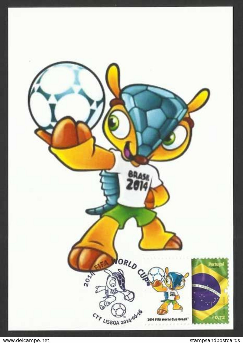 Portugal Mondial Football Brèsil Brasil Drapeau Carte Maximum 2014 Soccer FIFA World Cup Brazil Flag Maxicard - 2014 – Brazil