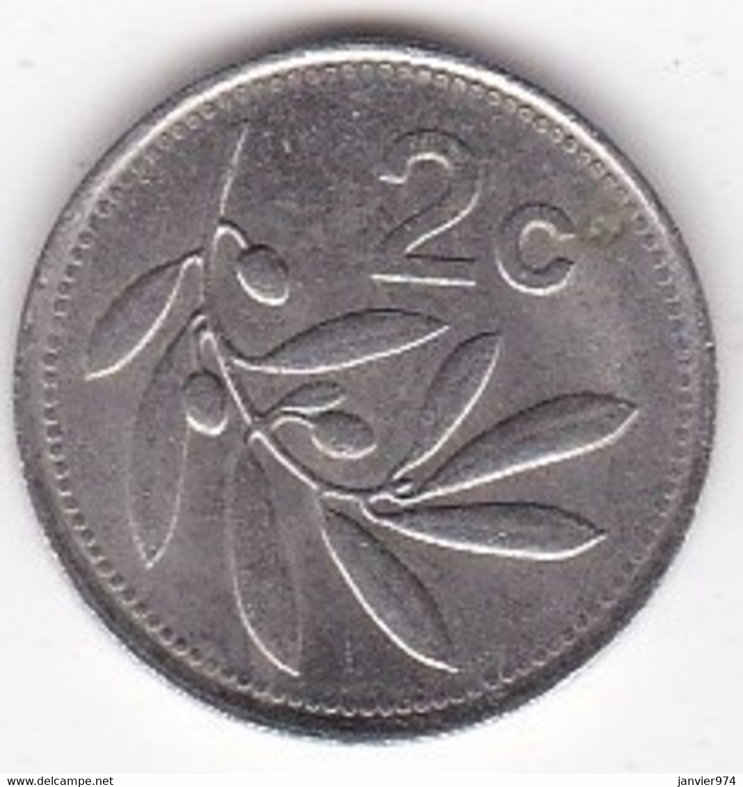 Malte 2 Cents 1991 , Cupronickel, KM# 93 - Malta