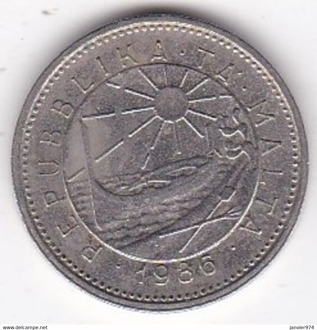 Malte 5 Cents 1986 , Cupronickel, KM#  77 - Malta